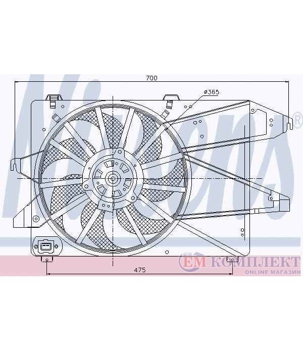 ПЕРКА ВЕНТИЛАТОРНА FORD MONDEO II COMBI (1996-) 1.6 i 16V - NISSENS