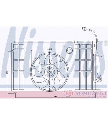 ПЕРКА ВЕНТИЛАТОРНА CITROEN XSARA COUPE (1998-) 1.6 i - NISSENS