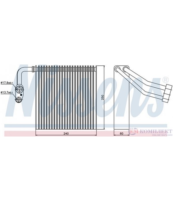 ИЗПАРИТЕЛ КЛИМАТИК MAZDA 3 (2003-) 2.0 MZR-CD - NISSENS
