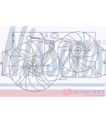 ПЕРКА ВЕНТИЛАТОРНА PEUGEOT 806 (1994-) 2.0 Turbo - NISSENS