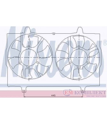 ПЕРКА ВЕНТИЛАТОРНА NISSAN SERENA (1992-) 2.0 16V - NISSENS