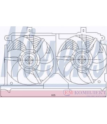 ПЕРКА ВЕНТИЛАТОРНА PEUGEOT 106 II (1996-) 1.5 D - NISSENS