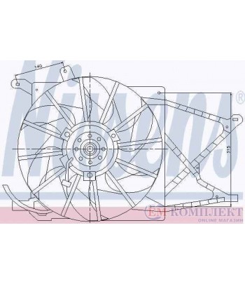ПЕРКА ВЕНТИЛАТОРНА OPEL ASTRA G COMBI (1998-) 1.4 16V - NISSENS