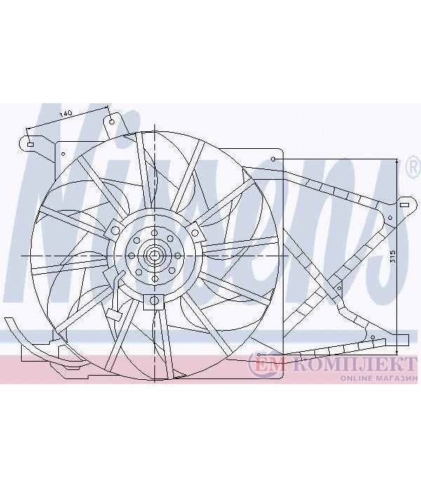 ПЕРКА ВЕНТИЛАТОРНА OPEL ASTRA G COMBI (1998-) 1.4 16V - NISSENS