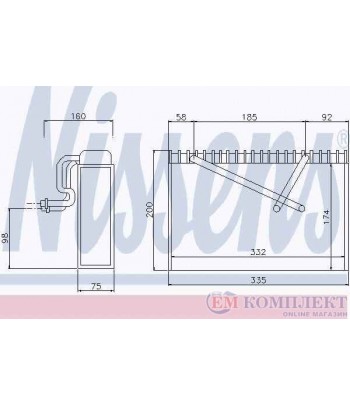 ИЗПАРИТЕЛ КЛИМАТИК OPEL VECTRA B HATCHBACK (1995-) 1.6 i 16V - NISSENS