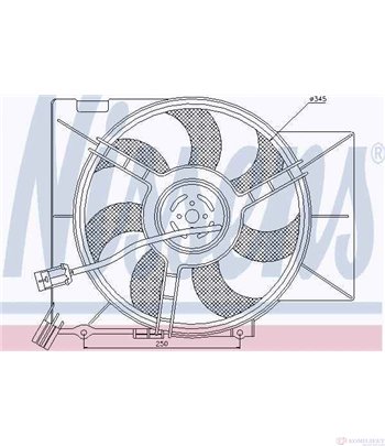 ПЕРКА ВЕНТИЛАТОРНА OPEL ASTRA F COMBI (1991-) 1.7 TD - NISSENS