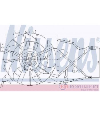 ПЕРКА ВЕНТИЛАТОРНА OPEL VECTRA B HATCHBACK (1995-) 2.0 DI 16V - NISSENS