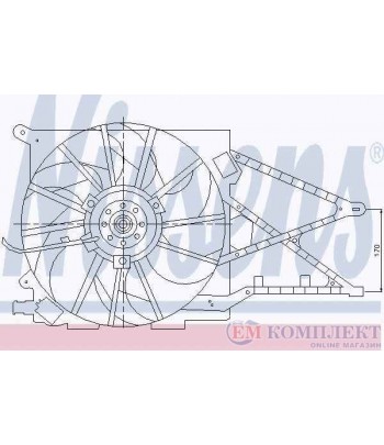 ПЕРКА ВЕНТИЛАТОРНА OPEL ASTRA G COMBI (1998-) 2.0 16V - NISSENS