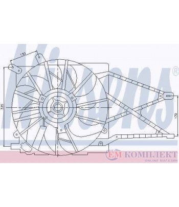 ПЕРКА ВЕНТИЛАТОРНА OPEL ASTRA G CABRIOLET (2001-) 1.6 16V - NISSENS