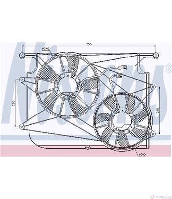 ПЕРКА ВЕНТИЛАТОРНА OPEL ANTARA (2006-) 2.0 CDTI FWD - NISSENS