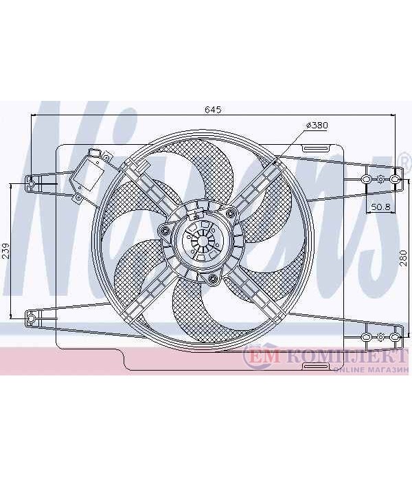 ПЕРКА ВЕНТИЛАТОРНА ALFA ROMEO 156 SPORTWAGON (2000-) 2.0 16V T.S. - NISSENS