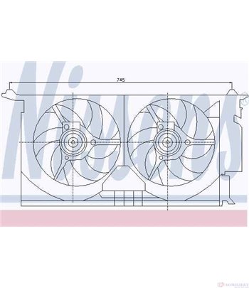 ПЕРКА ВЕНТИЛАТОРНА PEUGEOT PARTNER (1996-) 1.8 D - NISSENS