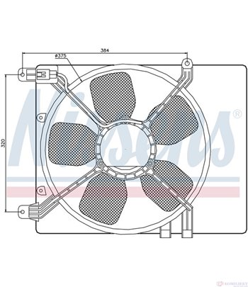 ПЕРКА ВЕНТИЛАТОРНА DAEWOO NUBIRA (1997-) 1.6 16V - NISSENS