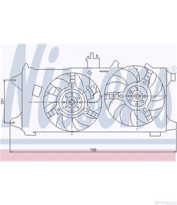 ПЕРКА ВЕНТИЛАТОРНА FIAT DOBLO CARGO (2001-) 1.3 JTD 16V Multijet - NISSENS