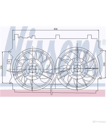 ПЕРКА ВЕНТИЛАТОРНА TOYOTA COROLLA COMBI (2001-) 2.0 D-4D - NISSENS