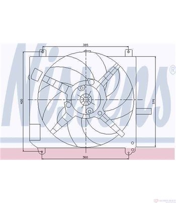 ПЕРКА ВЕНТИЛАТОРНА FIAT MULTIPLA (1999-) 1.9 JTD 115 - NISSENS
