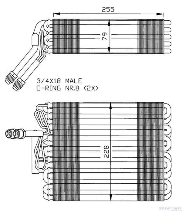 ИЗПАРИТЕЛ КЛИМАТИК VOLKSWAGEN PASSAT VARIANT (1988-) 1.9 D - NRF