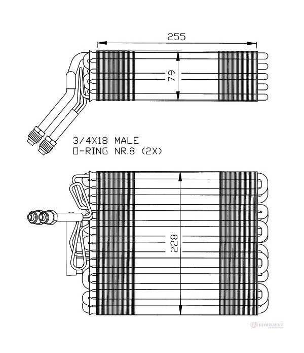 ИЗПАРИТЕЛ КЛИМАТИК VOLKSWAGEN PASSAT VARIANT (1988-) 1.8 - NRF