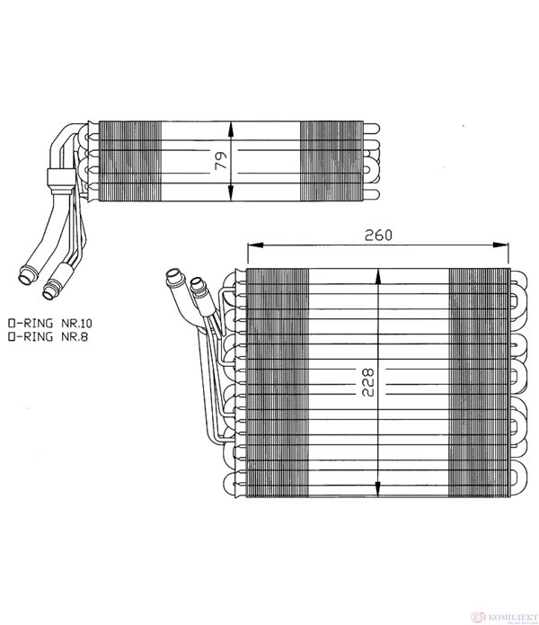 ИЗПАРИТЕЛ КЛИМАТИК VOLKSWAGEN TRANSPORTER IV (1990-) 1.9 D - NRF