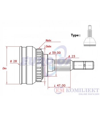 КАРЕ ПОЛУОС ВЪНШНО КОМПЛЕКТ ALFA ROMEO 146 (1994-) 1.9 JTD - METELLI
