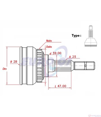 КАРЕ ПОЛУОС ВЪНШНО КОМПЛЕКТ ALFA ROMEO 156 (1997-) 1.9 JTD 16V - METELLI