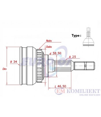 КАРЕ ПОЛУОС ВЪНШНО КОМПЛЕКТ CITROEN C5 (2001-) 1.8 16V - METELLI