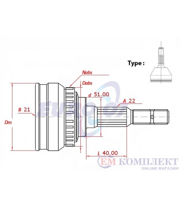 КАРЕ ПОЛУОС ВЪНШНО КОМПЛЕКТ FIAT PUNTO (1999-) 1.2 16V 80 - METELLI