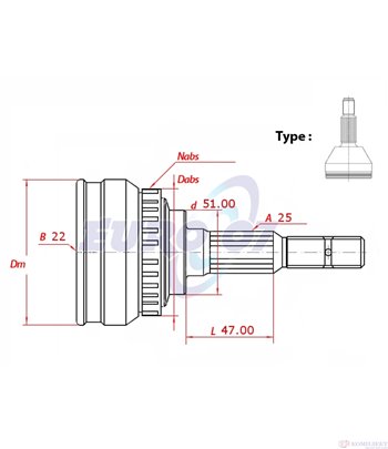 КАРЕ ПОЛУОС ВЪНШНО КОМПЛЕКТ FIAT STILO (2001-) 1.6 16V - METELLI