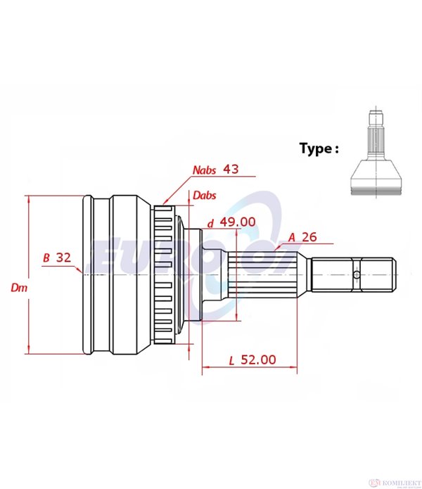 КАРЕ ПОЛУОС ВЪНШНО КОМПЛЕКТ ROVER 25 (1999-) 2.0 iDT - METELLI