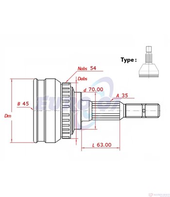 КАРЕ ПОЛУОС ВЪНШНО С ABS КОМПЛЕКТ FIAT DUCATO (1994-) 2.0 PanoramaCombinato - METELLI