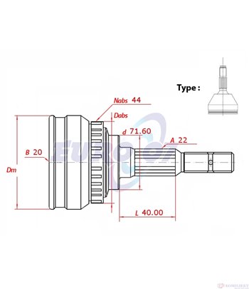 КАРЕ ПОЛУОС ВЪНШНО С ABS КОМПЛЕКТ FIAT PUNTO (1993-) 55 1.1 - METELLI