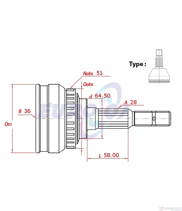 КАРЕ ПОЛУОС ВЪНШНО С ABS КОМПЛЕКТ NISSAN INTERSTAR (2003-) dCi 120 - METELLI