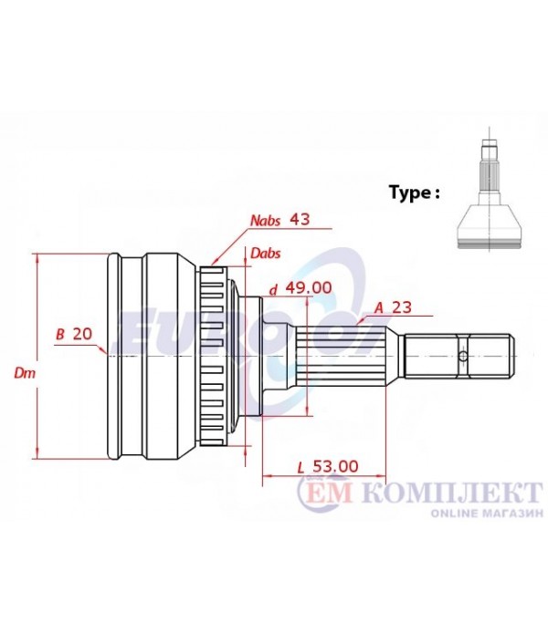 КАРЕ ПОЛУОС ВЪНШНО С ABS КОМПЛЕКТ OPEL AGILA (2000-) 1.2 16V - METELLI