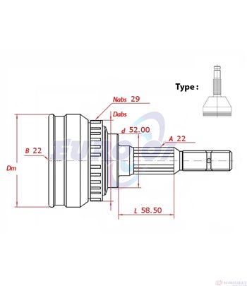 КАРЕ ПОЛУОС ВЪНШНО С ABS КОМПЛЕКТ OPEL ASTRA F (1991-) 1.4 - METELLI