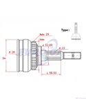 КАРЕ ПОЛУОС ВЪНШНО С ABS КОМПЛЕКТ OPEL CORSA C (2000-) 1.4 Twinport - METELLI