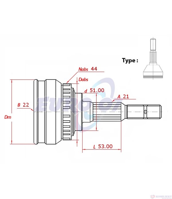 КАРЕ ПОЛУОС ВЪНШНО С ABS КОМПЛЕКТ RENAULT MEGANE I GRANDTOUR (1999-) 1.4 16V - METELLI