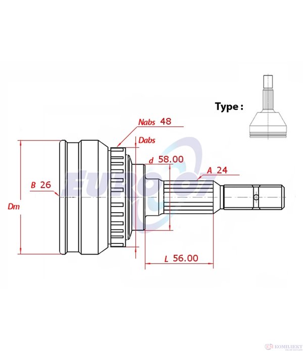 КАРЕ ПОЛУОС ВЪНШНО С ABS КОМПЛЕКТ TOYOTA YARIS (1999-) 1.0 16V - METELLI