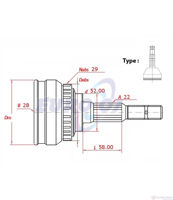 КАРЕ ПОЛУОС ВЪНШНО С ABS КОМПЛЕКТ VAUXHALL CORSA MK III (2000-) 1.2 16V Dualfuel - METELLI