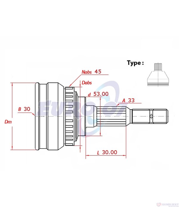 КАРЕ ПОЛУОС ВЪНШНО С ABS КОМПЛЕКТ VOLKSWAGEN PASSAT (2000-) 2.0 TDI - METELLI