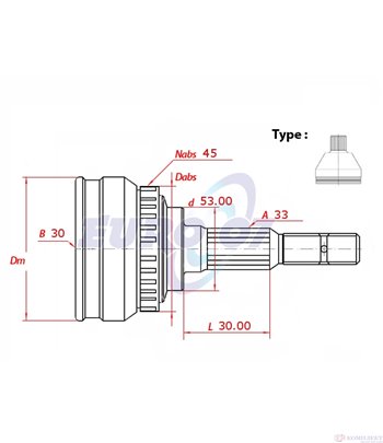 КАРЕ ПОЛУОС ВЪНШНО С ABS КОМПЛЕКТ VOLKSWAGEN PASSAT (2000-) 2.3 V5 - METELLI