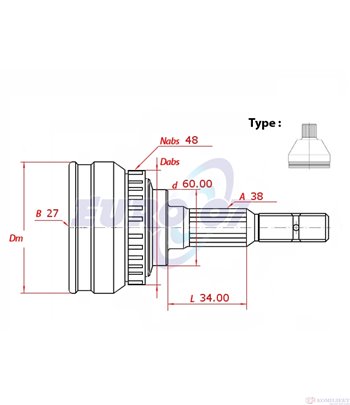 КАРЕ ПОЛУОС ВЪНШНО С ABS КОМПЛЕКТ VOLKSWAGEN SHARAN (1995-) 2.0 LPG - METELLI