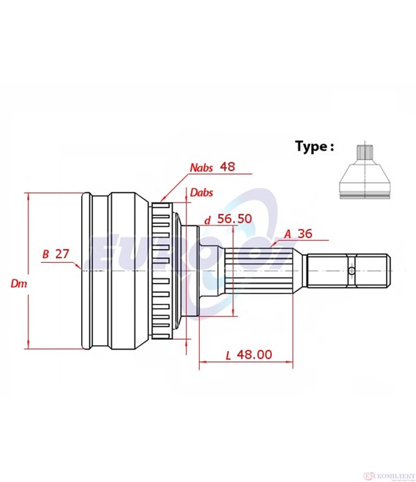 КАРЕ ПОЛУОС ВЪНШНО С ABS КОМПЛЕКТ VOLVO V70 II COMBI (2000-) 2.4 D - METELLI