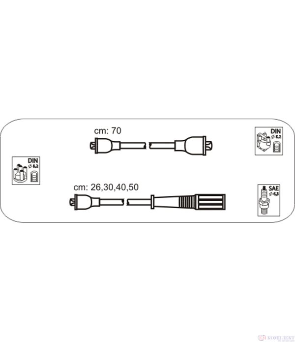 КАБЕЛИ СВЕЩИ FIAT FIORINO (1988-) 70 1.3 - JANMOR