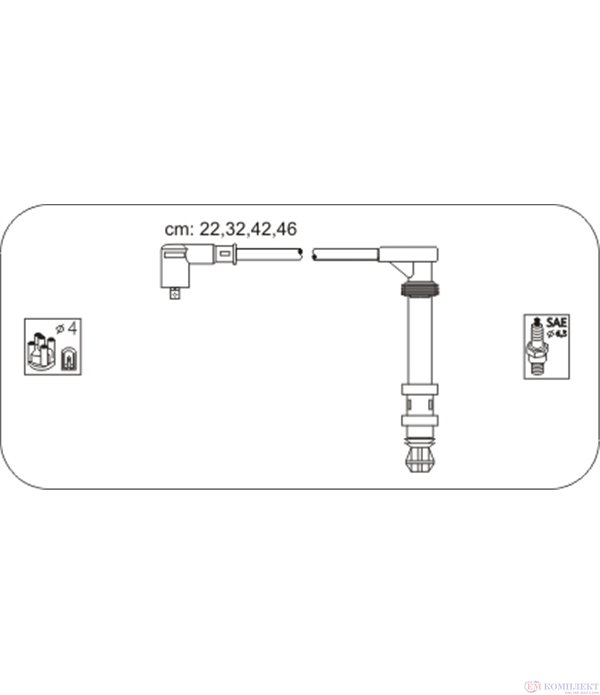 КАБЕЛИ СВЕЩИ FIAT MULTIPLA (1999-) 1.6 100 16V  - JANMOR