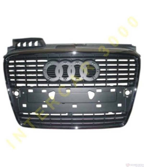 РЕШЕТКА ПРЕДНА ПЛАСТИЧНА ГРУНД ХРОМ AUDI A4 (2004-)