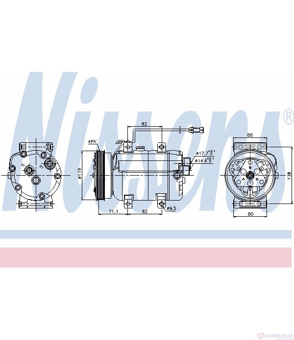 КОМПРЕСОР КЛИМАТИК AUDI A4 AVANT (1995-) 1.8 T quattro - NISSENS