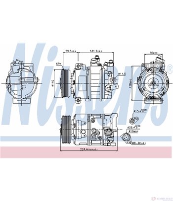 КОМПРЕСОР КЛИМАТИК AUDI TT (2006-) 2.0 TFSI quattro - NISSENS