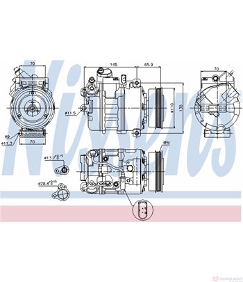 КОМПРЕСОР КЛИМАТИК AUDI A4 (2000-) 1.9 TDI - NISSENS