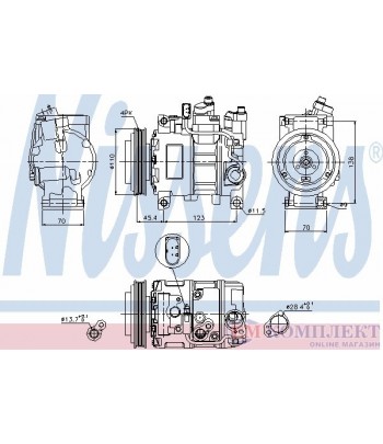 КОМПРЕСОР КЛИМАТИК AUDI A4 AVANT (2001-) 2.5 TDI quattro - NISSENS