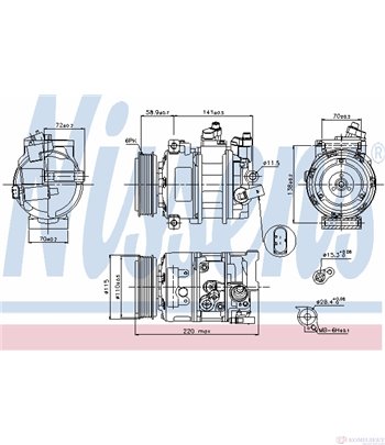 КОМПРЕСОР КЛИМАТИК AUDI TT (2006-) 2.5 TFSI quattro - NISSENS